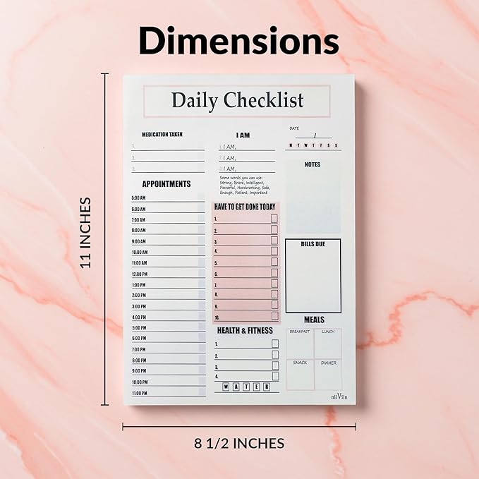 ADHD Planner for Adults & Women - 2026 Productivity Planner & Daily To Do List & Task Notepad, Neurodivergent Tools for Adults, Undated Full Focus Organization Pad with 50 Tear-Off Sheets, 8.5 x 11 Inch