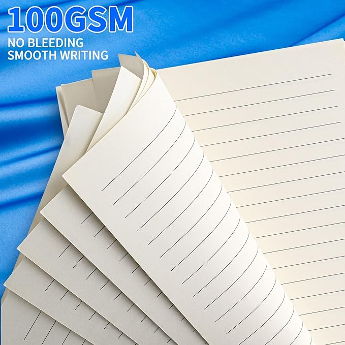 A5 Refillable Paper for 6-Ring Binders, Planner, Traveller Journal, Notebook, Dairy - 8mm Ruled Filler Paper Insert, 80 Sheets 160 Pages, Lined