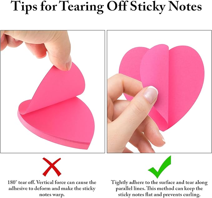 Heart Sticky Notes 8 Colors 60 Sheets/Pad, 960 Sheets Colorful Self-Stick Note Pads Stationary Cute Desk Accessories Office School Teacher Supplies Teacher Valentine Gift Accessories for Coworkers