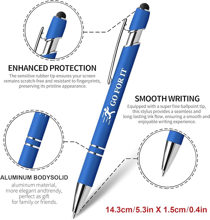 15 Pack Motivational Pen Set - Inspirational Quotes Retractable Ballpoint Pens for Office School Supplies, Encouragement Gifts for Women Men, Blue