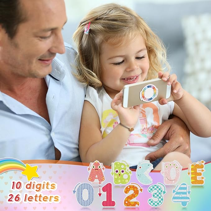 36 Pcs Anxiety Sensory Stickers Strips Adhesive Textured Mental Health Calm Stickers Mindfulness Fidget Decals Stress Anxiety Relief Items for Therapy Office Desk(Letters and Number)