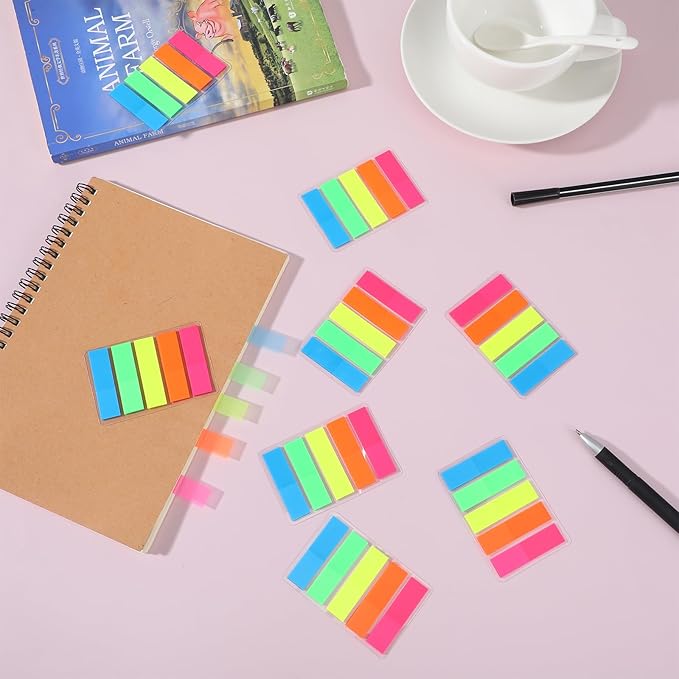 1500 Pcs Sticky Notes, Small Sticky Notes Self-Stick Note Pads Colored Stickers Colored Labels Tabs Bright Colors Rectangular Index Tabs for Books Page Markers