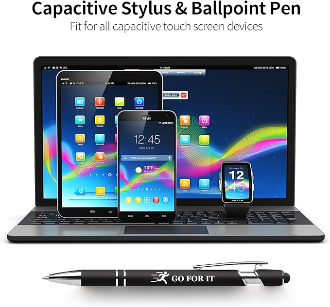 15 Pack Motivational Pen Set - Inspirational Quotes Retractable Ballpoint Pens for Office School Supplies, Encouragement Gifts for Women Men, Black