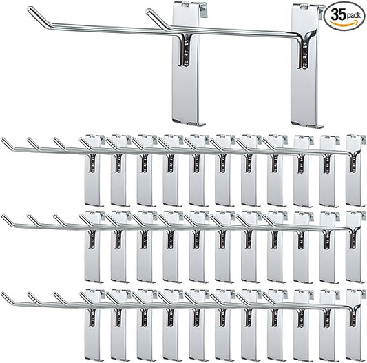 Sumnacon 35 Pack Gridwall Hooks - 6 Inch Gridwall Hook for Gridwall Panel,Metal Grid Wall Hooks and Hangers,Sturdy Gridwall Accessories for Home Garage Workshop Retail Display, Black