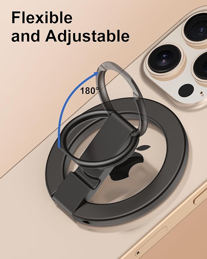 iPhone 17 Pro Max Case Magnetic Phone Ring Holder for Hand, AILKIN MagSafe Cell Phone Ring Holder Grip, Mag Safe Phone Ring Finger Holder for iPhone 17/16/15/14/13/12 Series, MagSafe Kickstand-Grey