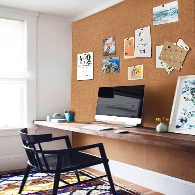 Large Cork Board Roll 72" x 48", 1/4" Thick Non-Adhesive Corkboard Bulletin Board Sheet for Walls/Office, ZHIDIAN 6' x 4' Premium Frameless Natural Cork Board for DIY Projects