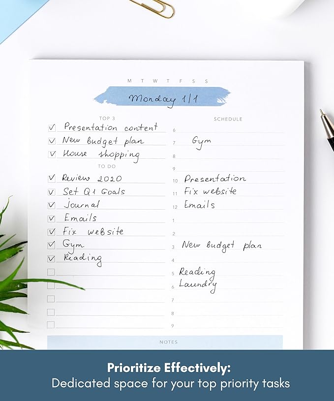 Lamare Daily To Do List Notepad – Daily Planner Undated, Work Planner and Things To Do Notepad for Productivity