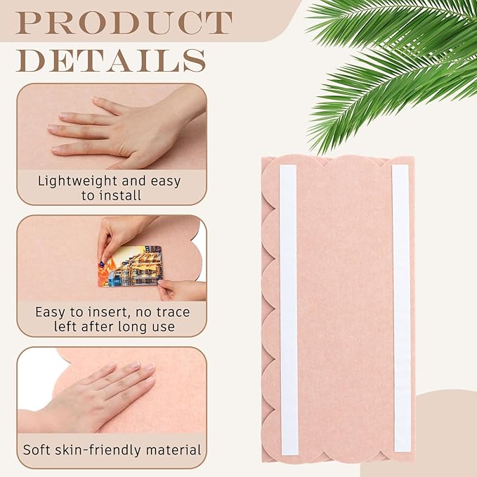 Scalloped Felt Bulletin Board 72 x 48 Inches Foldable Flesh Pink Pin Cork Board Alternative for Wall, 6' x 4' Trifold Picture Vision Self Adhesive Bulletin Decorative