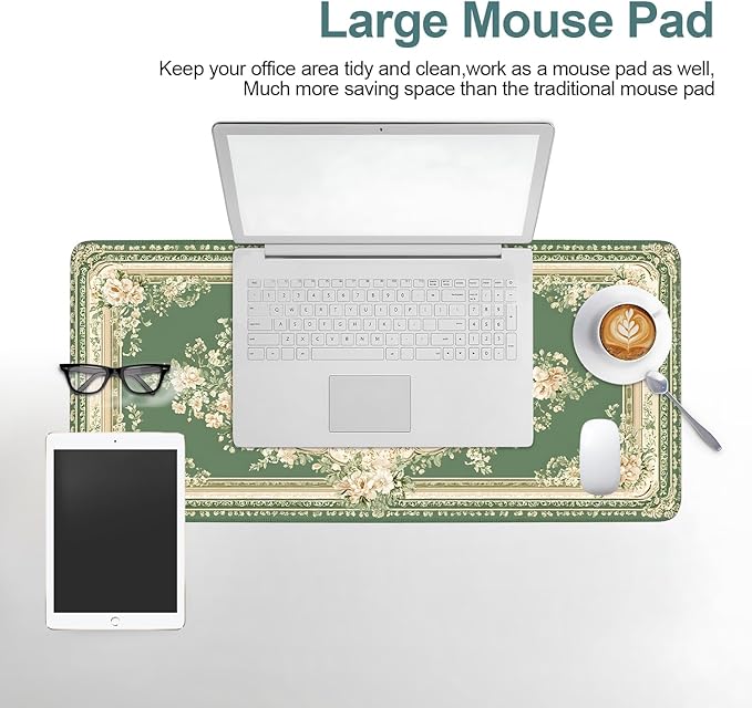 Blue Retro Extended Gaming Mouse Pad 31.5x11.8inches Large Desk Mat Anti-Slip Rubber Base & Durable Stitched Edges for Gamers Smooth Mouse Writing Surface for Desk Office/Home