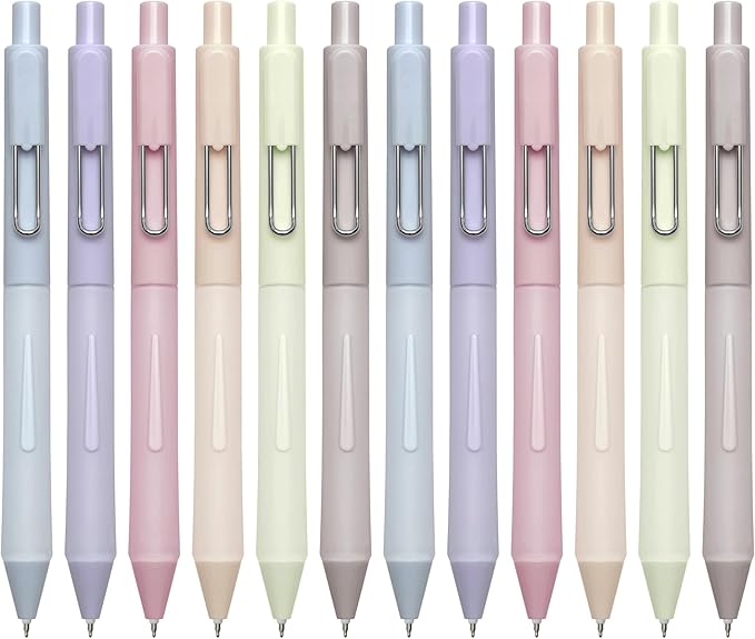 0.5mm Gel Pens Black Ink Pen Gel Retractable Pens for Smooth Writing Office Supplies (12-count)