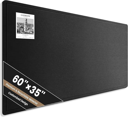 Large Bulletin Board, 60 X 35 Inches Felt Cork Board with 40 Pushpins, Foldable Felt Notice Pin Board Photo Display Board with Self-Adhesive Tape for Office Home School