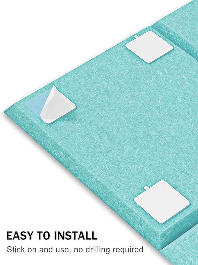 Hsurbtra Cork Board for Wall 24 x 18 Inch, 6 Pack Felt Bulletin Notice Board with Pushpins for Office Home School Farmhouse Wall Decor, Lake Blue