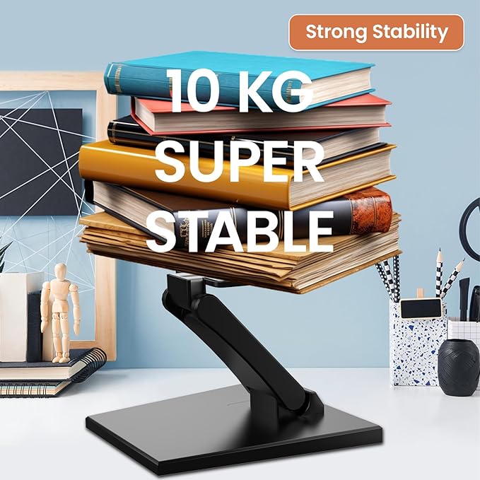 Jakeko Lay Flat Low Profile Monitor Stand - For 14-24" Screens Ergonomic Adjustable Desktop Mount With 100x100mm Compatibility