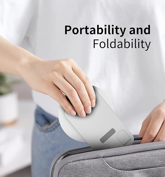 360° Degree Rotating Mobile Phone Holder,Fully Adjustable Foldable Desktop Phone Holder Stand Base,Foldable Desktop Cell Phone Stands for iPhone17 16 15 Pro Xr Xs Max X Plus iPad Samsung (K69-White)