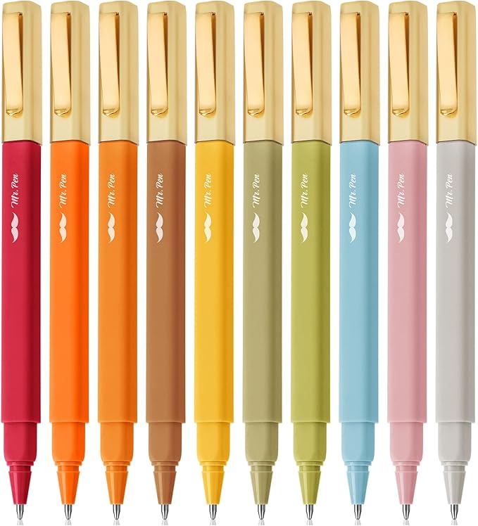 Mr. Pen- Aesthetic Pens, 10 Pack, Blue Ink, Fast Dry, No Smear Bible Pens No Bleed Through, 0.7mm Fine Point Pen