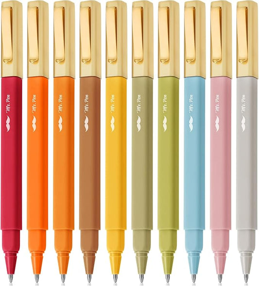Mr. Pen- Aesthetic Pens, 10 Pack, Blue Ink, Fast Dry, No Smear Bible Pens No Bleed Through, 0.7mm Fine Point Pen