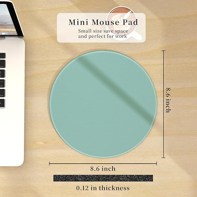 Mouse Pad for Desk, Small Cute Mousepad with Non-Slip Base, Round Mouse Pads for Wireless Mouse Laptop Gaming, Computer Mouse Mat for Home Office Travel Desk Accessories