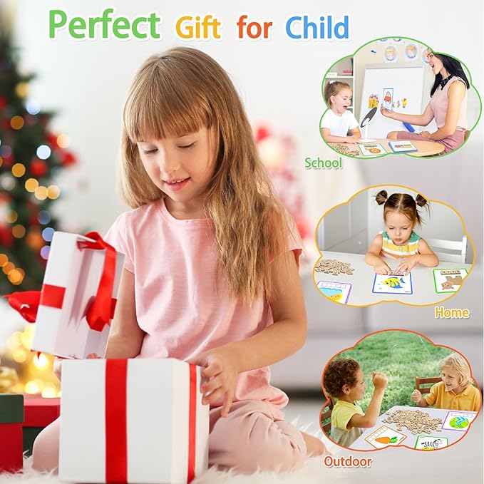 Spelling Games, Sight Word Games for Kids 3-8, 30 Double-Sided Alphabet Flash Cards, 100 Wooden Letters, Preschool Learning Activities Toys, Montessori Educational Toys Gifts for Kids