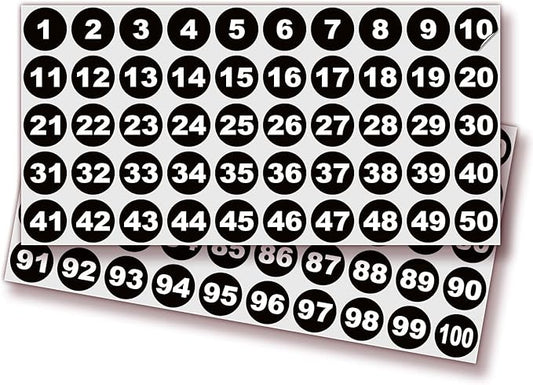 iSYFIX Black Consecutive Number Stickers – 1 to 100, 1-inch, 1 Set – Vinyl Self Adhesive Premium Decal, Ideal for Inventory, Storage, Organizing, Boxes, Bins, Toolbox, Lockers & More, Indoor/Outdoor