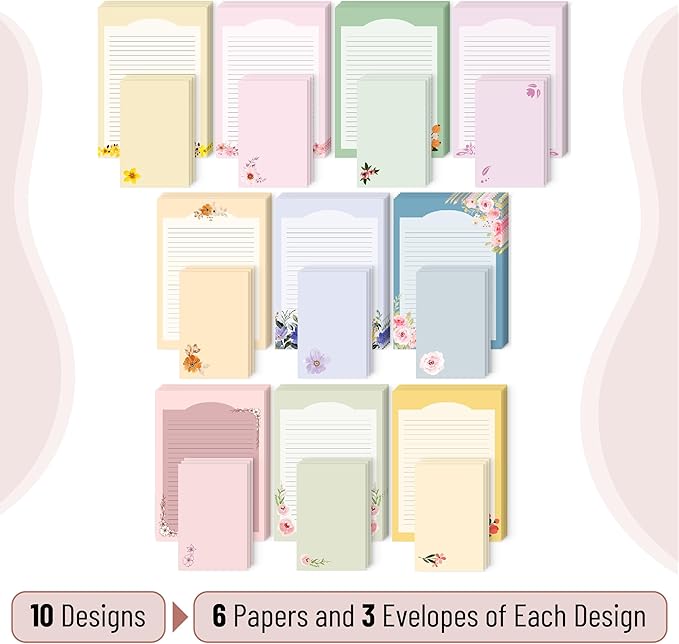 Mr. Pen- Stationery Writing Paper with Envelopes, 60 Letter Writing Paper with 30 Envelopes, Cute Stationary Set for Writing Letters, Letter Set