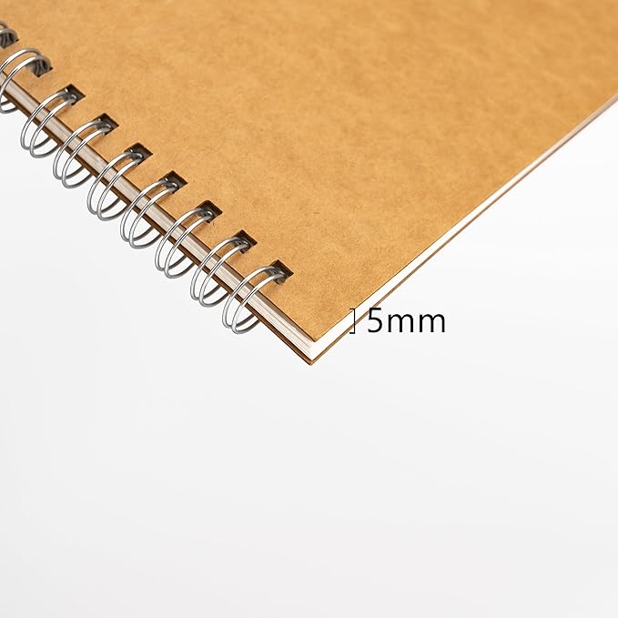 DSTELIN 10 inch x 7.5 inch, 100GSM, Blank Spiral Notebook, 2-Pack, Soft Cover, Sketch book, 50 Pages / 25 Sheets, (Brown)