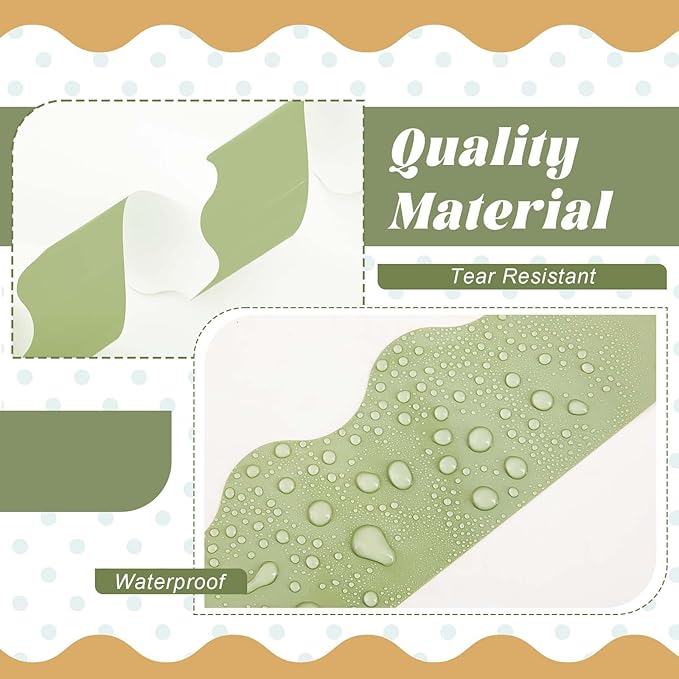 6 Rolls 206.69ft Fall Bulletin Board Decorations, Bulletin Board Borders Roll for Classroom, Scalloped Trim Colorful Borders for Back to School Theme Classroom Office Decor Supplies(Cottage)