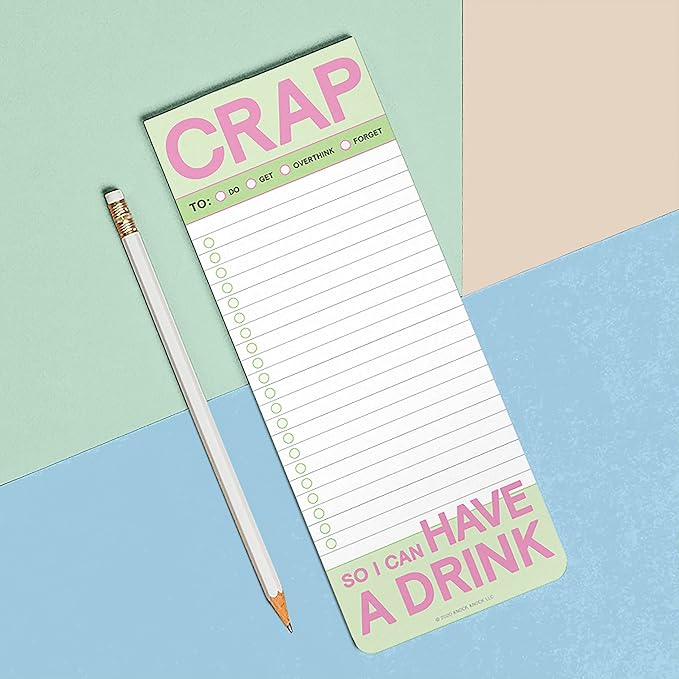 1-Count Knock Knock Crap Make-a-List Pad - Funny Office Desk Accessories & List Pads, 3.5 x 9-inches