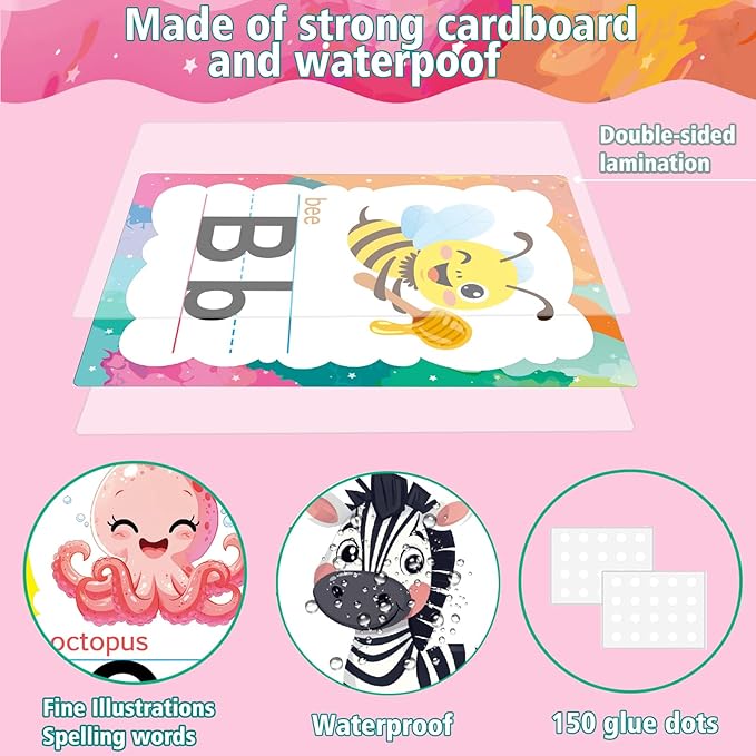 Alphabet Letters for Wall - ABC Alphabet Poster Classroom Wall Alphabet Alphabet Wall Chart Kindergarten Elementary Classroom Wall Decor Daycare Homeschool Supplies (Write Badly)