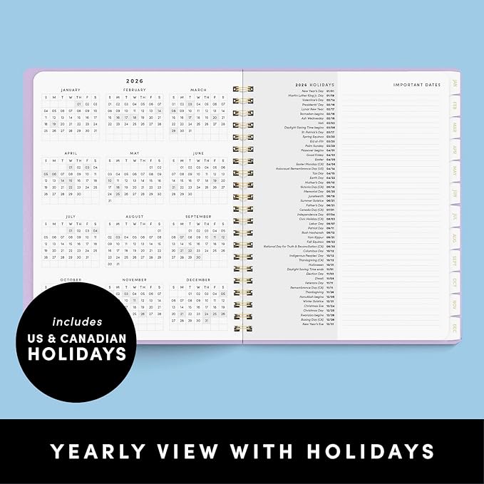PAPERAGE 2026 Weekly & Monthly Planner, 12 Months (January 2026 - December 2026), 9.2 in x 11.2 in, Spiral Bound 2026 Planner with Weekly, Monthly & Yearly Views, Note Pages & Inner Pocket – Sage Green
