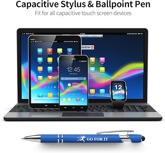 15 Pack Motivational Pen Set - Inspirational Quotes Retractable Ballpoint Pens for Office School Supplies, Encouragement Gifts for Women Men, Blue