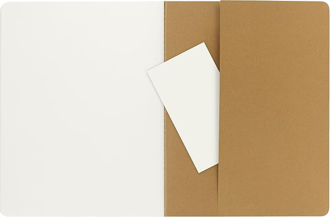 Moleskine Cahier Journal, Soft Cover, XL (7.5" x 9.75") Plain/Blank, Kraft Brown, 120 Pages (Set of 3)