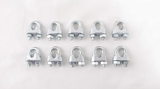 Wire Rope Clamp 5/16 inch 10 Pack Zinc Plated - Wire Rope Clip - Wire Cable Clamps