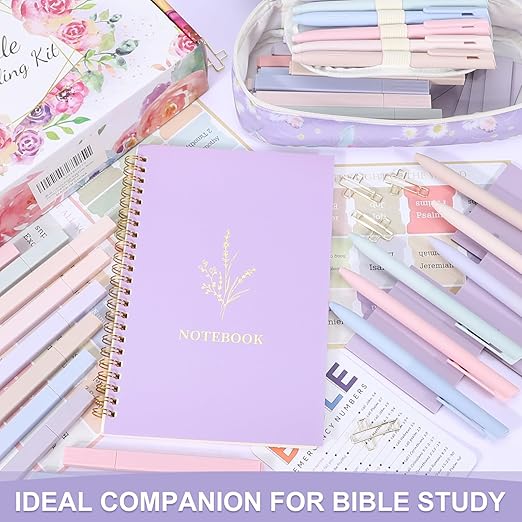 Bible Study Supplies, Bible Journaling Kit, Bible Study Kit for Women, Aesthetic Book Annotation Kit, Bible Study Tools, Christian Gifts for Women, Pencil Case Bible Accessories Set
