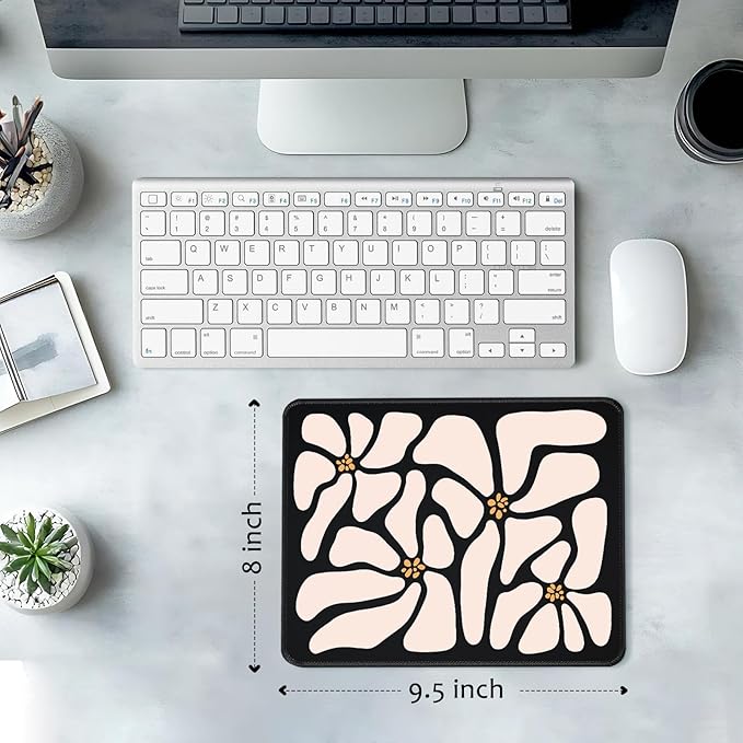 Pink Daisy Flower Desk Pad Mat with Stitched Edges and Non-Slip Rubber Base, Premium-Textured Mouse Pad for Laptop, Computer & PC, Gaming & Working, Waterproof Mousepad
