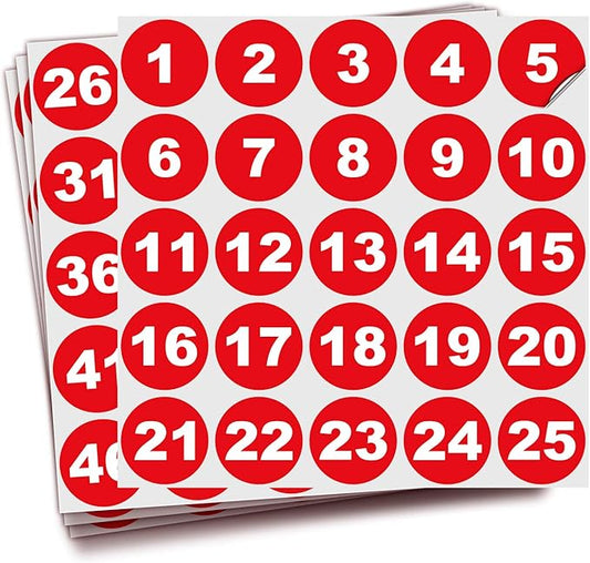 iSYFIX Red Consecutive Number Stickers – 1 to 100, 1.5-inch, 1 Set – Vinyl Self Adhesive Premium Decal, Ideal for Inventory, Storage, Organizing, Boxes, Bins, Toolbox, Lockers & More, Indoor/Outdoor