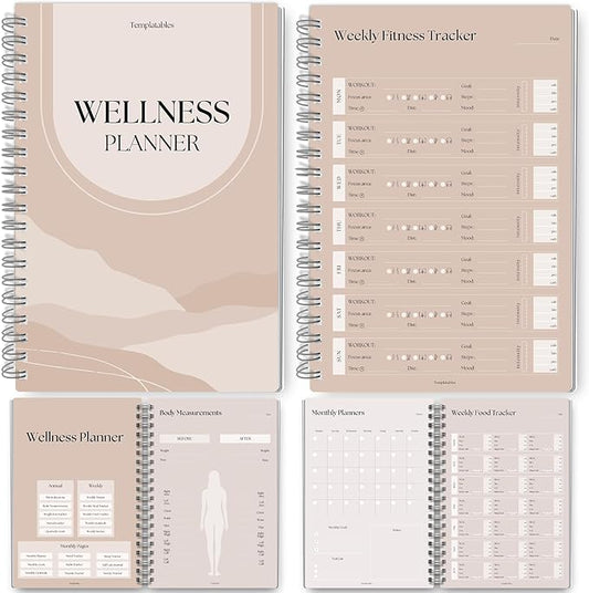 Wellness Journal - 90 Day Health, Fitness, Gratitude, Mindfullness, Wellbeing, Habit, Goals, Diet & Food Tracker - A5 (Lux)