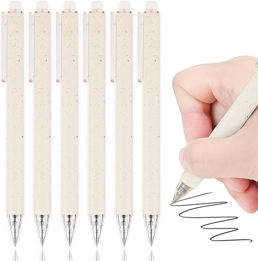 RIANCY Gel Pens, 6 Pcs 0.5mm Black Ink Pens Fine Point Aesthetic Pens Smooth Writing Pen Cute Office School Supplies Gifts for Women Men