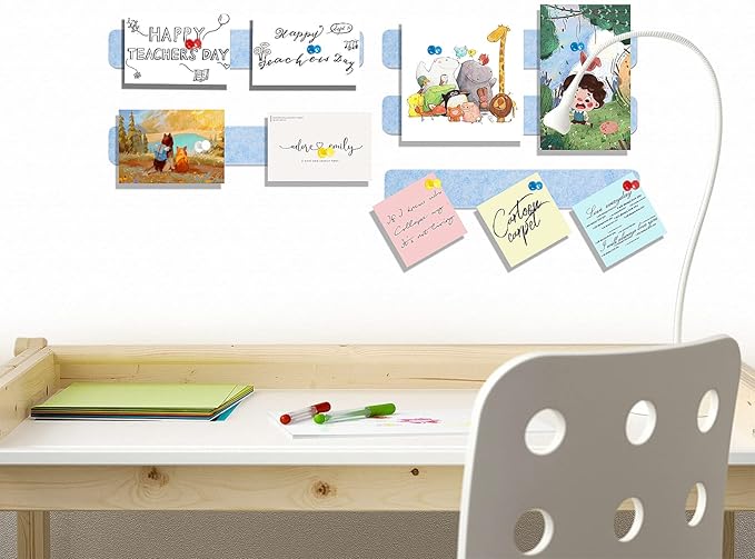 5 Pack Bulletin Board for Bedrooms Offices Home Wall Decoration, Notice Board Self Adhesive Cork Board with 35 Push Pins for Paste Notes, Photos, Schedules