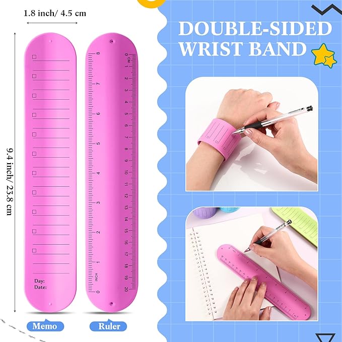 6 Pcs Nurse Silicone Bracelet to Do List Slap Silicone Reminder Bracelet Reusable Wearable Wrist Waterproof for Work Wrist Strap(Bright Color,Regular Style)