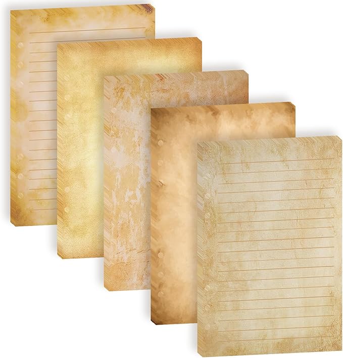 100 Sheets Vintage A5 Refills Papers for Planner Insert Binder, 120GSM Thick Antique Retro Notebook Fillers, Aged Look 6 Hole Loose Leaf Papers for Old Fashion A5 6 Ring Binder Journal Diary Christmas