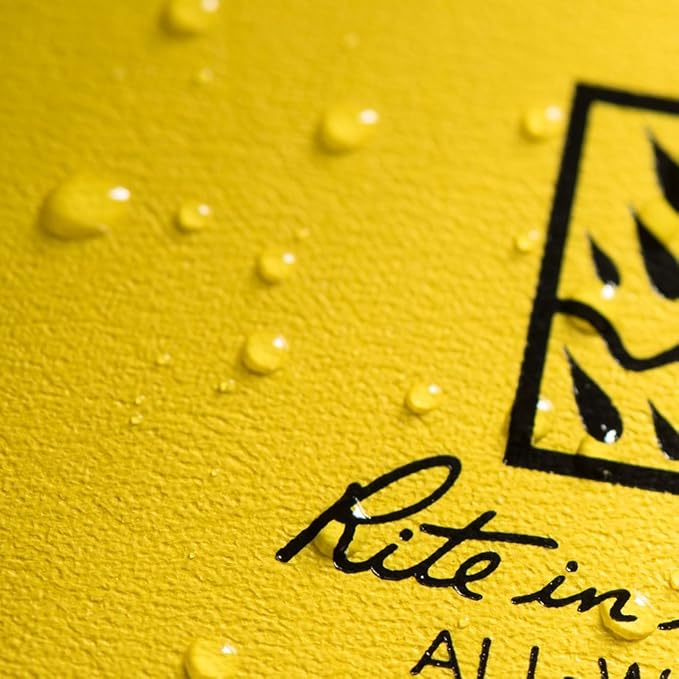 Rite in the Rain Weatherproof Hard Cover Notebook, 4.75" x 7.5", Yellow Cover, Universal Pattern (No. 370F)