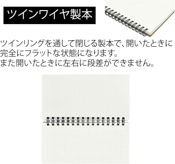 Maruman MNEMOSYNE Notebook 9.06 x 5.83 Inches (Vertical A5), 5mm-squared, Double-sided, 70 Sheets (N165)