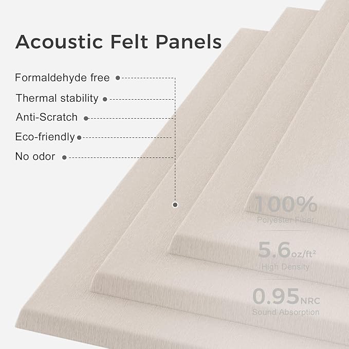 Large Felt Bulletin Board Tiles 48" x 36" Cork Board Alternative 12 Pack with 70 Adhesive Tabs Felt Wall Tiles Cork Boards for Walls Thick Slat Wall Panels for Home Office Classroom Decor