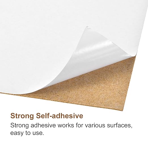 uxcell 4pcs 8.3" x 11.8" Self Adhesive Cork Sheets 1mm Thick A4 Rectangle Cork Table Mat Cup Backing Coaster Cork Board Wall Tiles