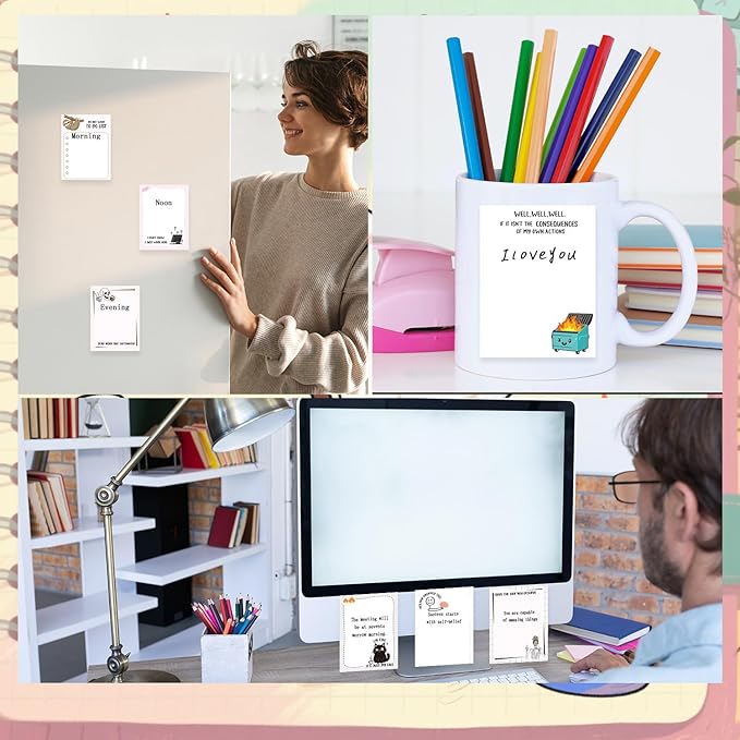 Funny Sticky Notes Gifts - 9 Pack Fun Everything is Fine Memo Pads Work Gifts for Work 3x4 Inch, Sarcastic Self-Stick Notepads Office Study Supplies for Coworkers (450 Sheets)