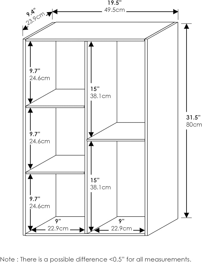 Furinno Luder 5-Cube No Tool Assembly Open Shelf, White