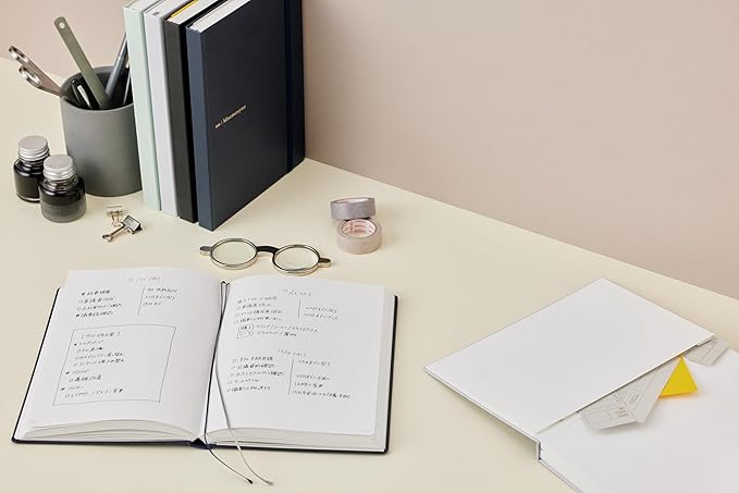 Maruman Mnemosyne Dot Grid Journal- A5, 8.5" x 6.02", 120 Sheets / 240 Pages, 5mm Doted Notebook, Book-bound With Premium Mint Green Hardcover, Includes Bookmark & Elastic Closure, Made in Japan