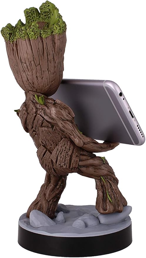 Exquisite Gaming: Guardians of The Galaxy: Toddler Groot - Original Mobile Phone & Gaming Controller Holder, Device Stand, Cable Guys, Marvel Licensed Figure, Black