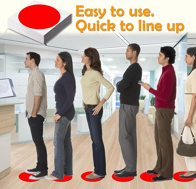 Classroom Floor Stickers Floor Marker Dots, 40Pcs Carpet Spot Markers Line Up Dots Spots, Carpet Circles Carpet Dots for Classroom Decoration Table Teacher Supplies (Red)