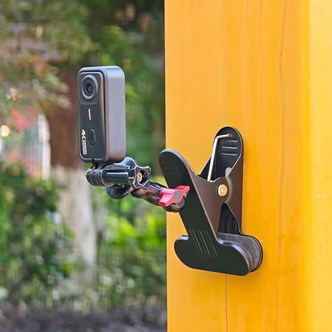 Clip Phone Holder,Magnetic Phone Holder,Clamp Phone Stand Holder for Desk/Table/Glass/Baffle/Easel/Guitar Head Compatible for iPhone, Gopro, DJI Action, Insta 360